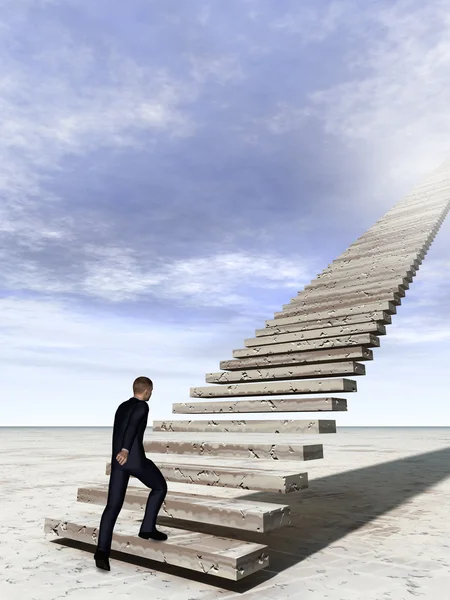 Business man climbing stair — Stock Photo, Image