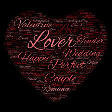 Sevgililer günü wordcloud metin