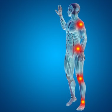 kemik ağrısı olan adam.