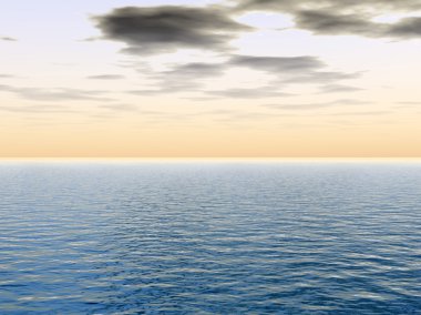okyanus su dalgaları ve gökyüzü