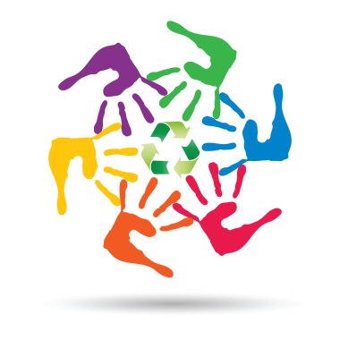 Kavramsal yeşil geri dönüşüm sembolü