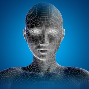 Tel kafes genç kadın yüzü