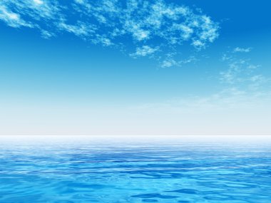 okyanus su dalgaları ve gökyüzü