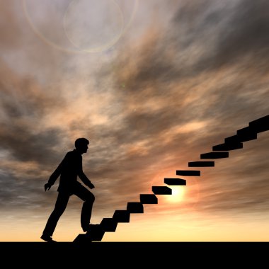 merdiven üzerinde erkek iş adamı