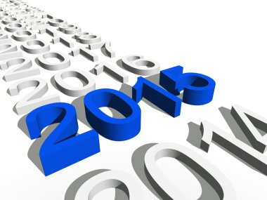 Yeni yıl metin ayakta kalabalık dışarı