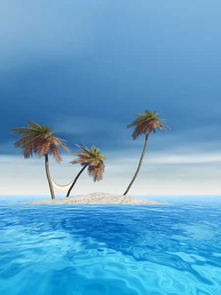Île exotique avec palmiers — Photo