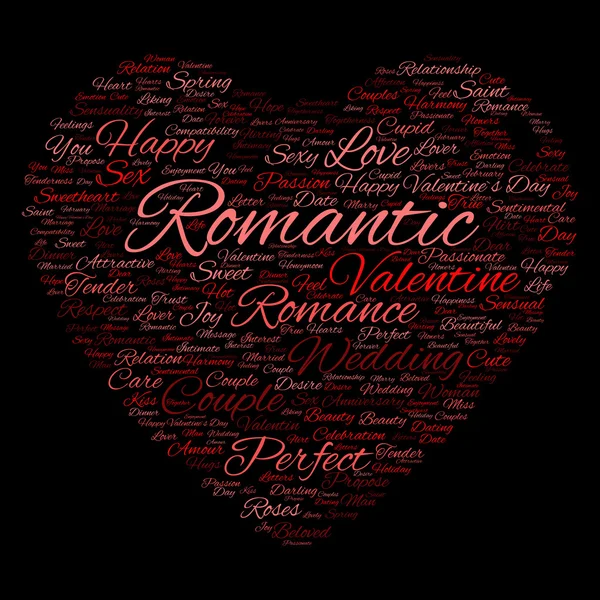 San Valentín wordcloud texto — Foto de Stock