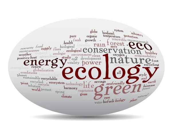 Ecologie en instandhouding word cloud — Stockfoto