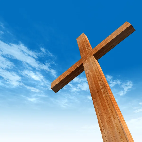 Conceptual wood cross — Stock Photo, Image