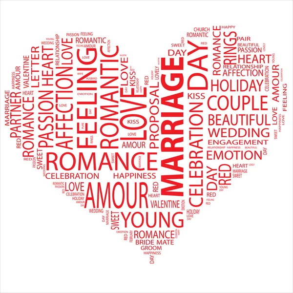 Wordle of LOVE in shape of HEART — Stock Photo © shahril #23870377
