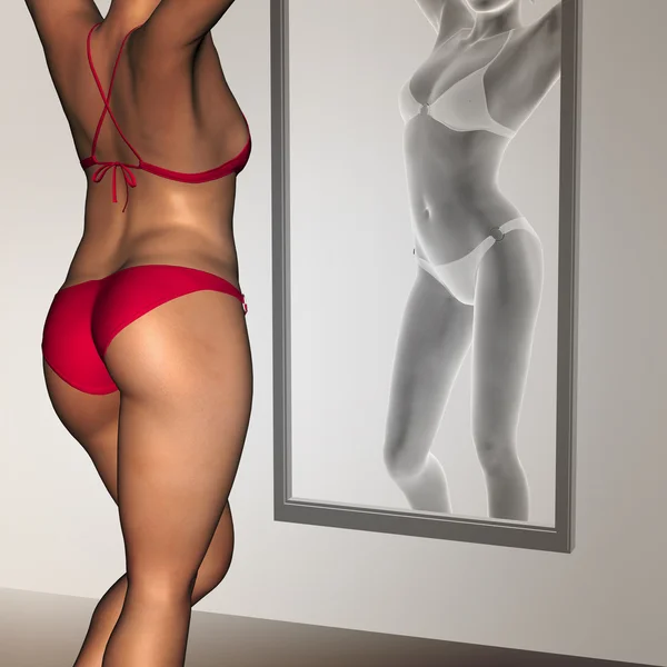 Overgewicht vs passen gezonde vrouw — Stockfoto