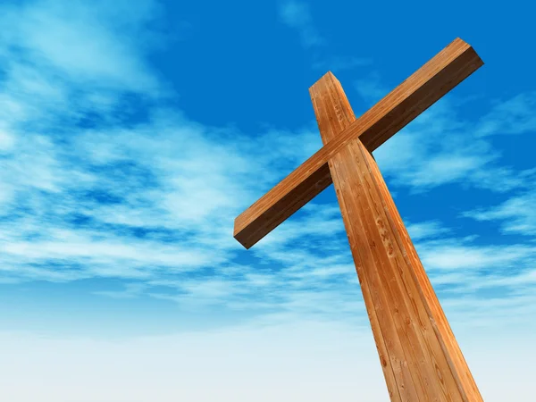 Konceptuální dřevěný kříž — Stock fotografie