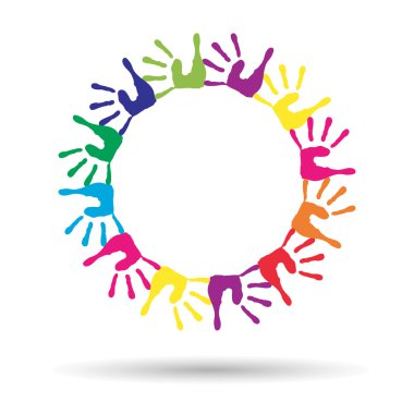 çocuklar el parmak boyalı