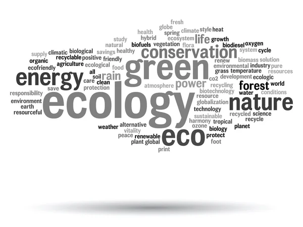 Écologie mot nuage isolé — Image vectorielle