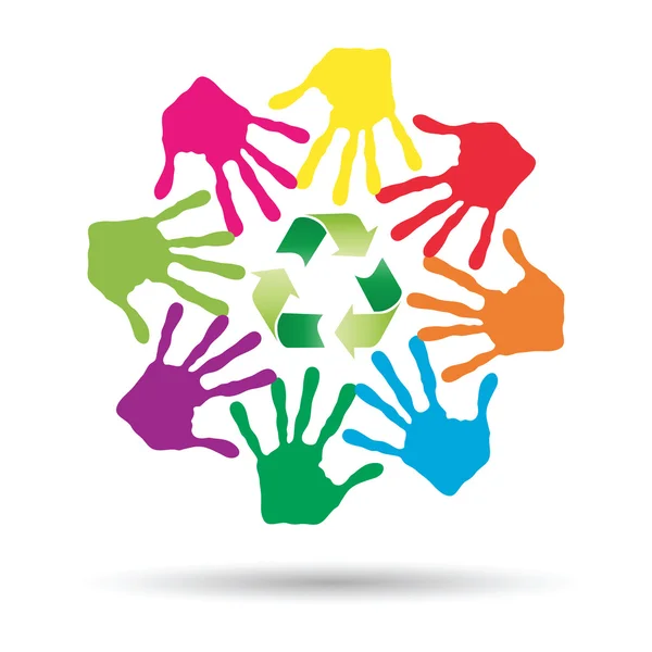Symbole de recyclage vert — Image vectorielle