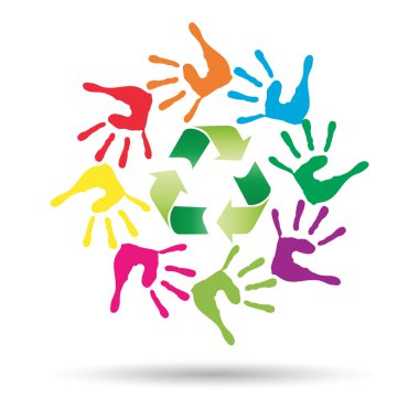 Kavramsal yeşil geri dönüşüm sembolü