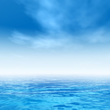 okyanus su dalgaları ve gökyüzü