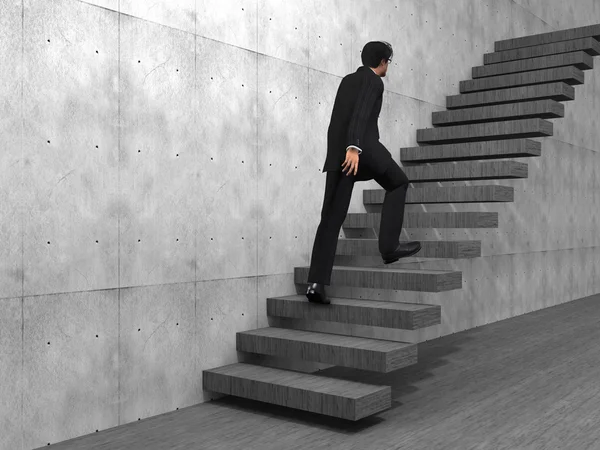 Businessman climbing on a stair — Stock Photo, Image