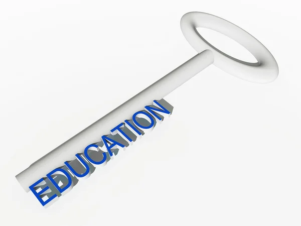 Conceptual white education key — Stock Photo, Image