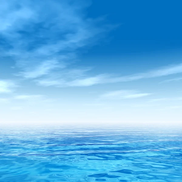 Fale wody oceanu i niebo — Zdjęcie stockowe
