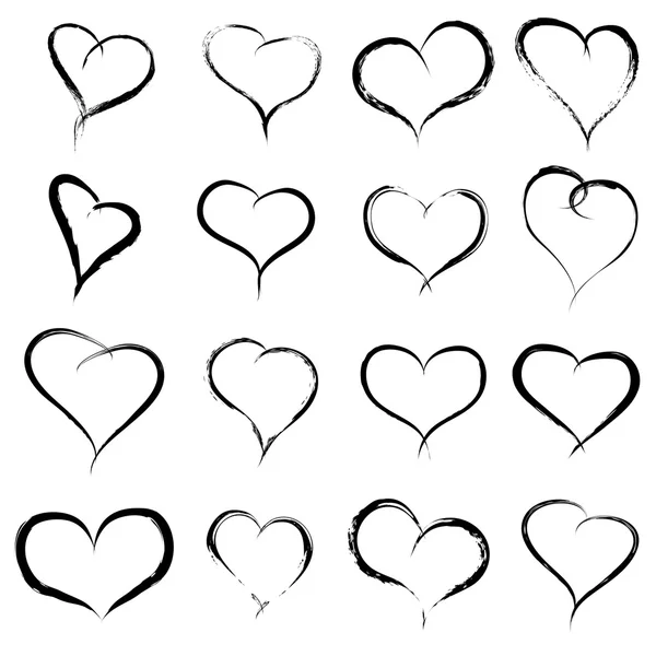 Painted  black hearts — Stock Photo, Image