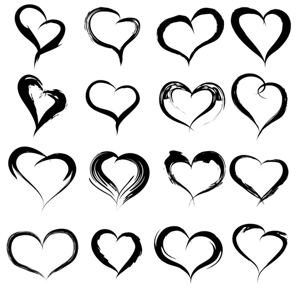 Painted  black hearts — Stock Photo, Image