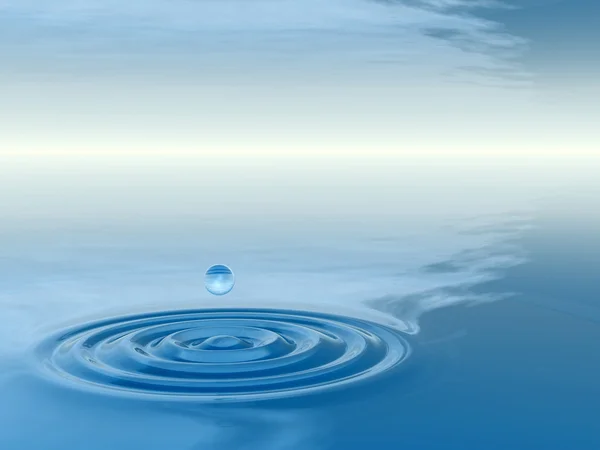 Queda de gota líquida azul — Fotografia de Stock