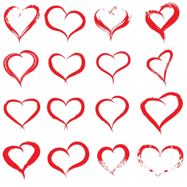 Målade röda hjärtan — Stockfoto