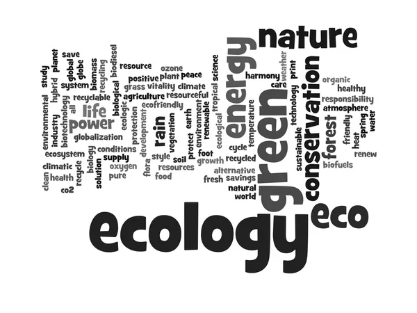 Ecología palabra nube — Foto de Stock