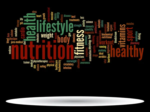 Gezondheid voeding word cloud — Stockfoto