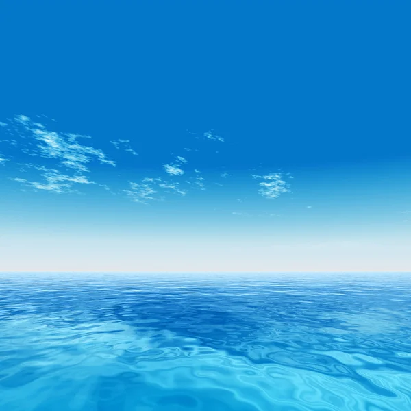 Vlny oceánu vody a nebe cloudscape — Stock fotografie