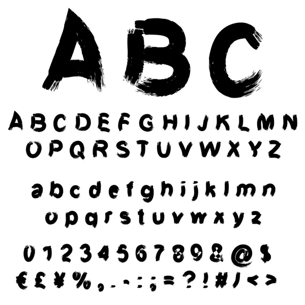 Black handwritten paint font — Stock Photo, Image