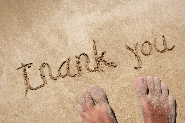 Thank you text carved — Stock Photo, Image