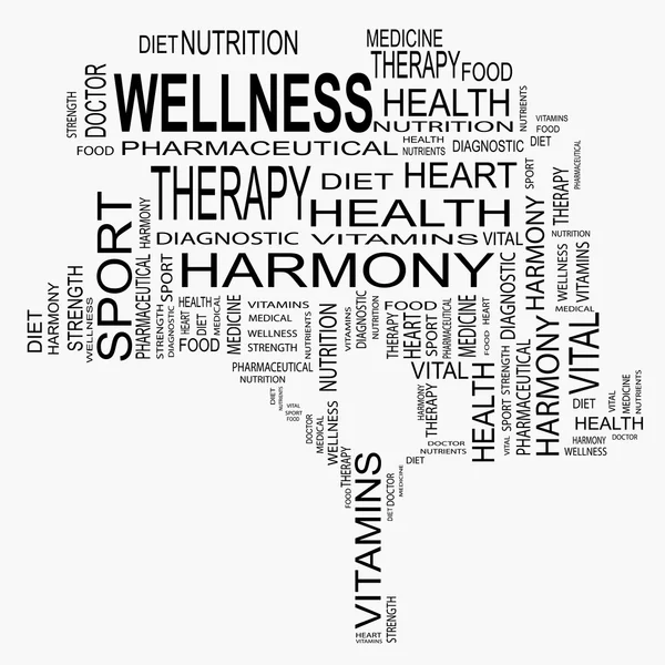 Wellness-Text als Wordcloud — Stockfoto