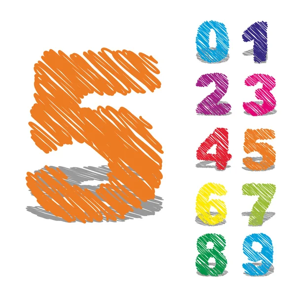 Kleurrijke Krabbel lettertype — Stockfoto