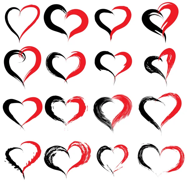 Namaloval červené černé srdce — Stock fotografie