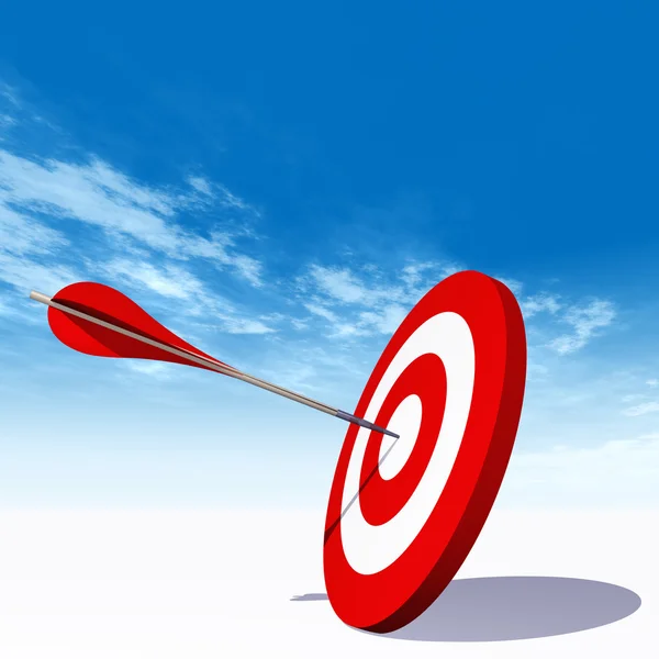 Rode dart targetbord met een pijl — Stockfoto