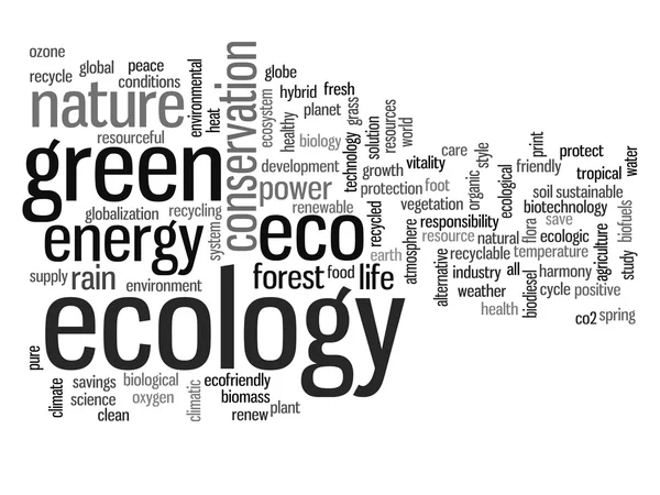 Ecología palabra nube — Foto de Stock