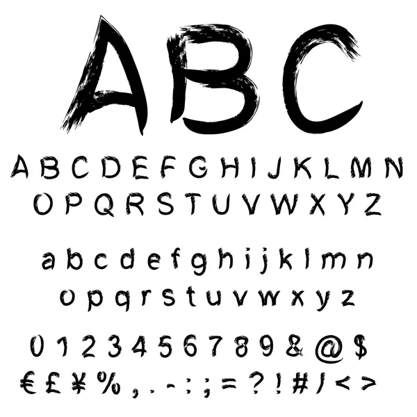 Zwarte handgeschreven, schets lettertype — Stockvector