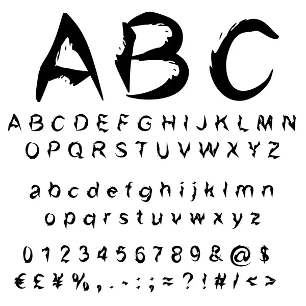 Μαύρο χειρόγραφη γραμματοσειρά — Διανυσματικό Αρχείο