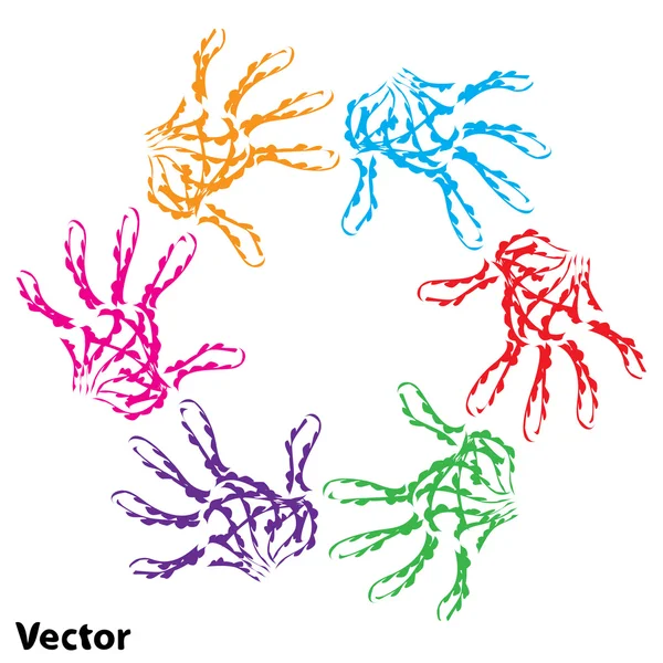 Cerchio mani concettuali — Vettoriale Stock