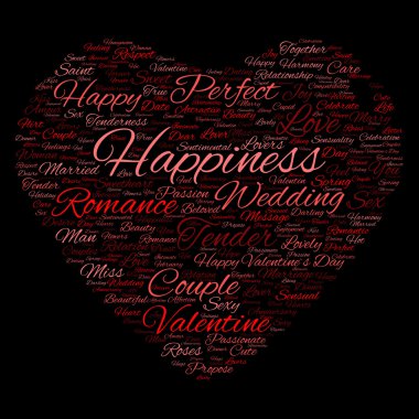 Sevgililer günü wordcloud metin