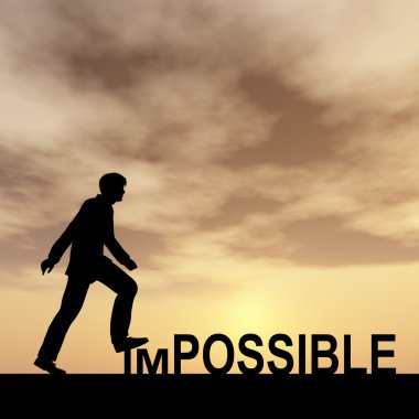imkansız metnin üzerinde adım işadamı