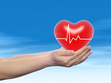 Kırmızı insan kalp işareti