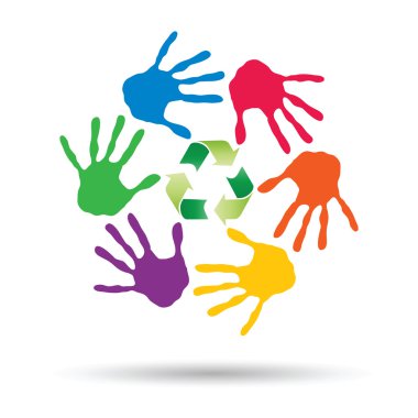 Kavramsal yeşil geri dönüşüm sembolü