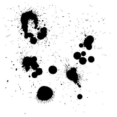 kirli mürekkep lekeleri siluetleri