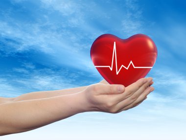 Kırmızı insan kalp işareti