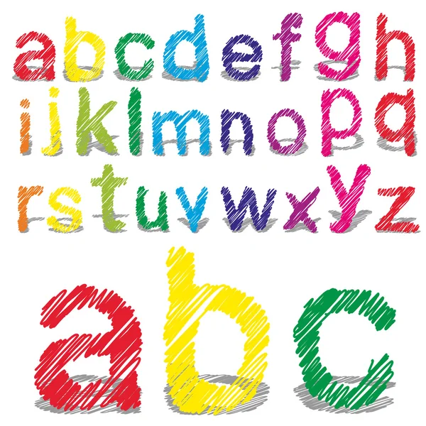 Renkli el yazısı karalama yazı tipi — Stok fotoğraf