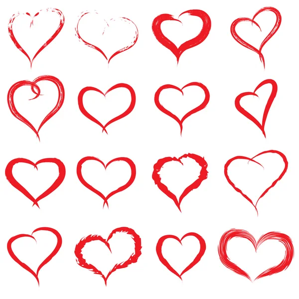 Painted red  hearts — Stock Photo, Image