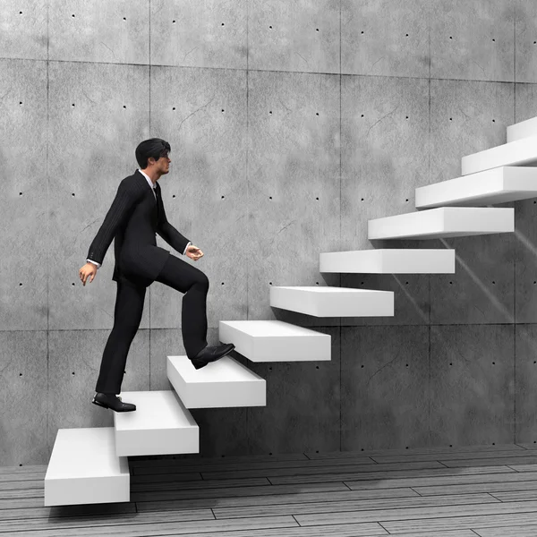 Businessman climbing on a stair — Stock Photo, Image